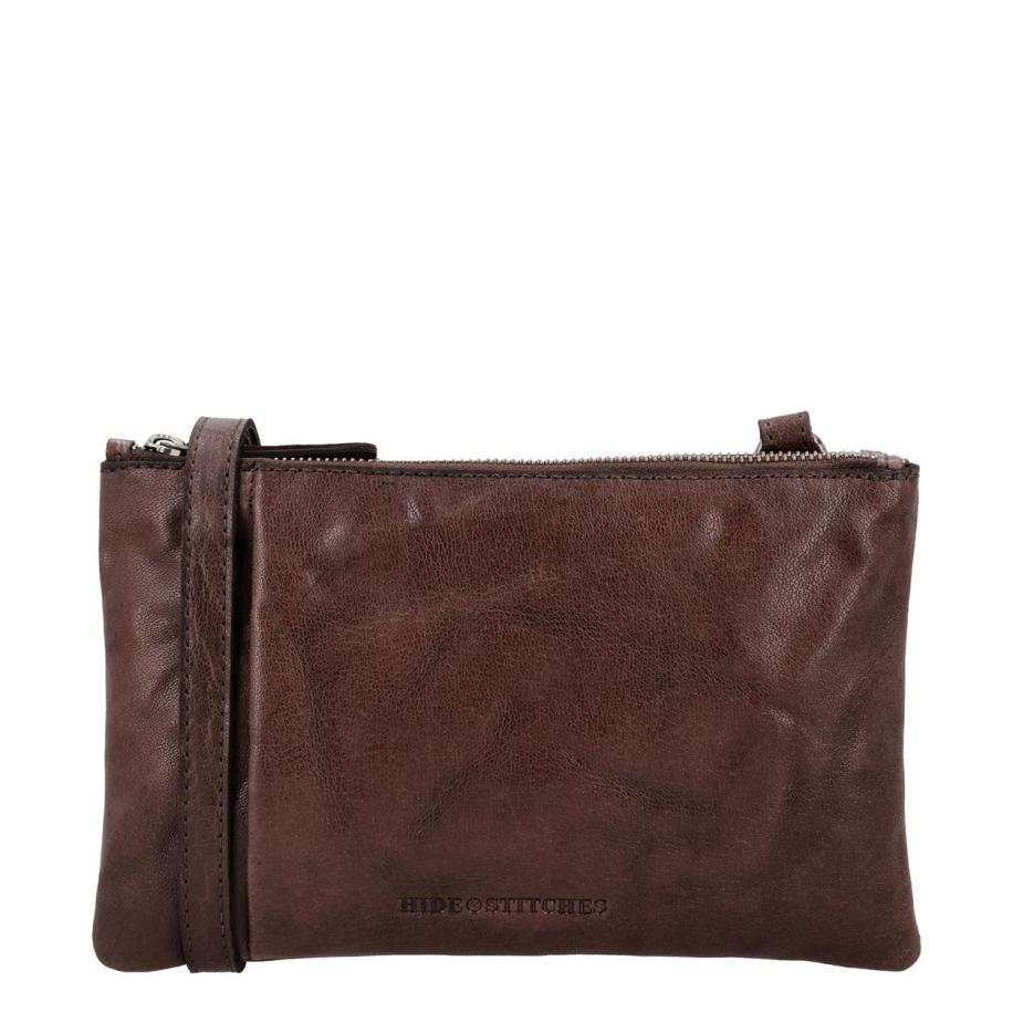 Hide & Stitches Westland Shoulderbag dark brown Bruin