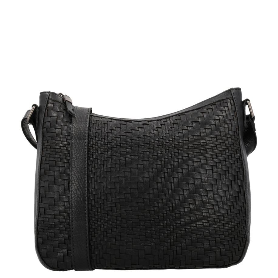 Hide & Stitches Inspired by illusion Shoulderbag black Zwart