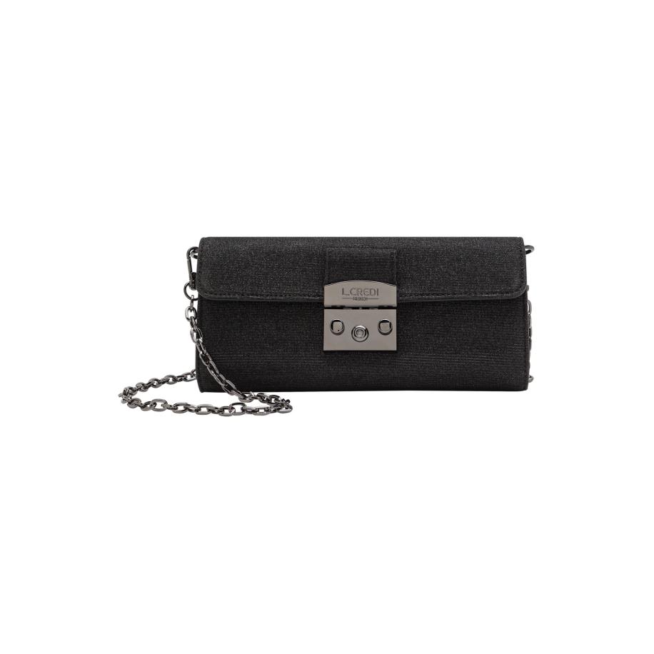 L.Credi L.CREDI Clutch Nadi zwart gemêleerd -