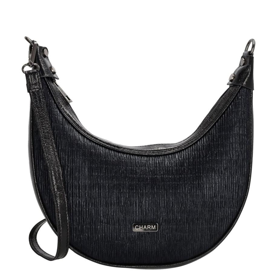 Charm London Kingsway Shoulderbag black Zwart