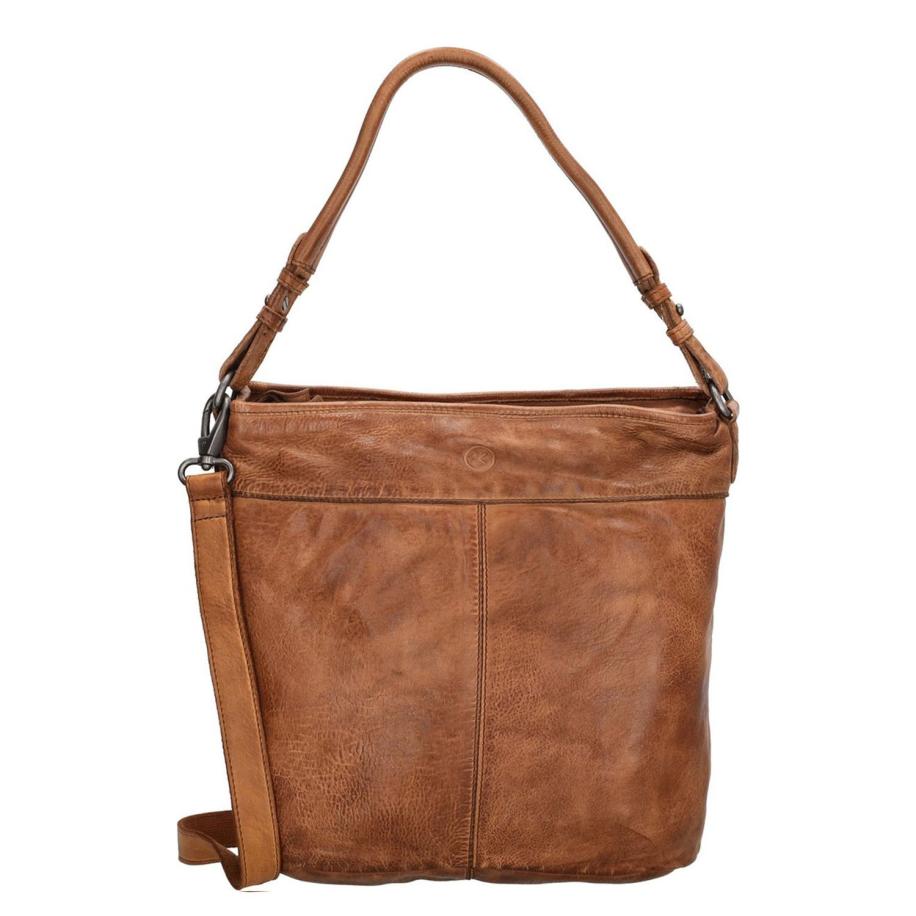 Hide & Stitches Paint Rock Hobo Shoulderbag cognac Bruin
