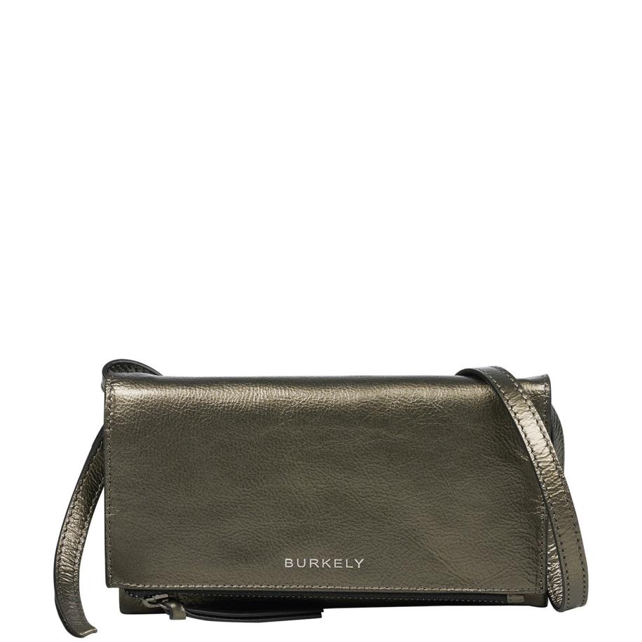 Burkely Creased Crystal Phone Bag gun metal Grijs