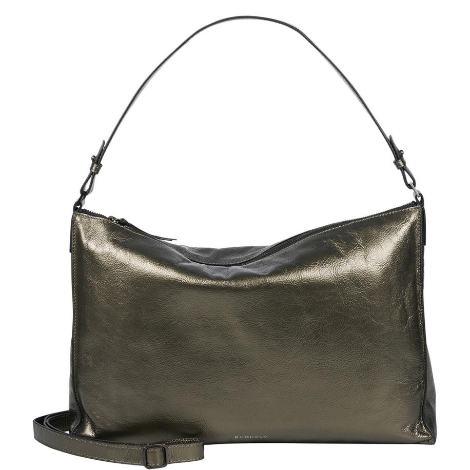 Burkely Creased Crystal Wide Hobo gun metal Grijs