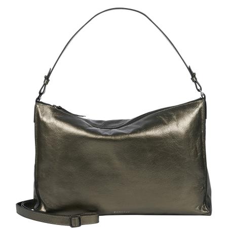 Burkely Creased Crystal Wide Hobo gun metal
