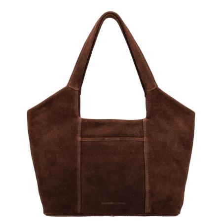 Hide & Stitches Suede Shoulderbag dark brown