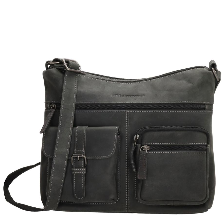 Hide & Stitches Idaho Shoulderbag black Zwart
