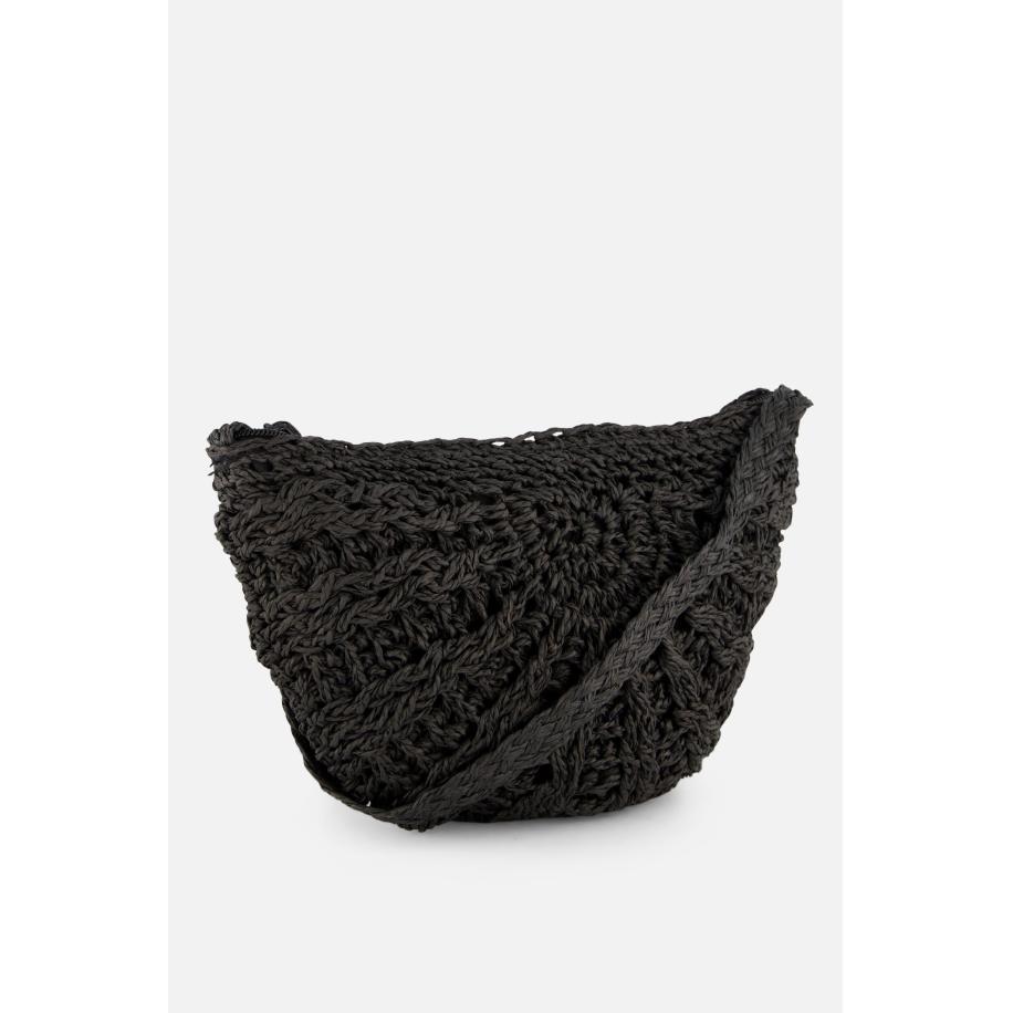 Sarlini Schoudertas Stro zwart Zwart