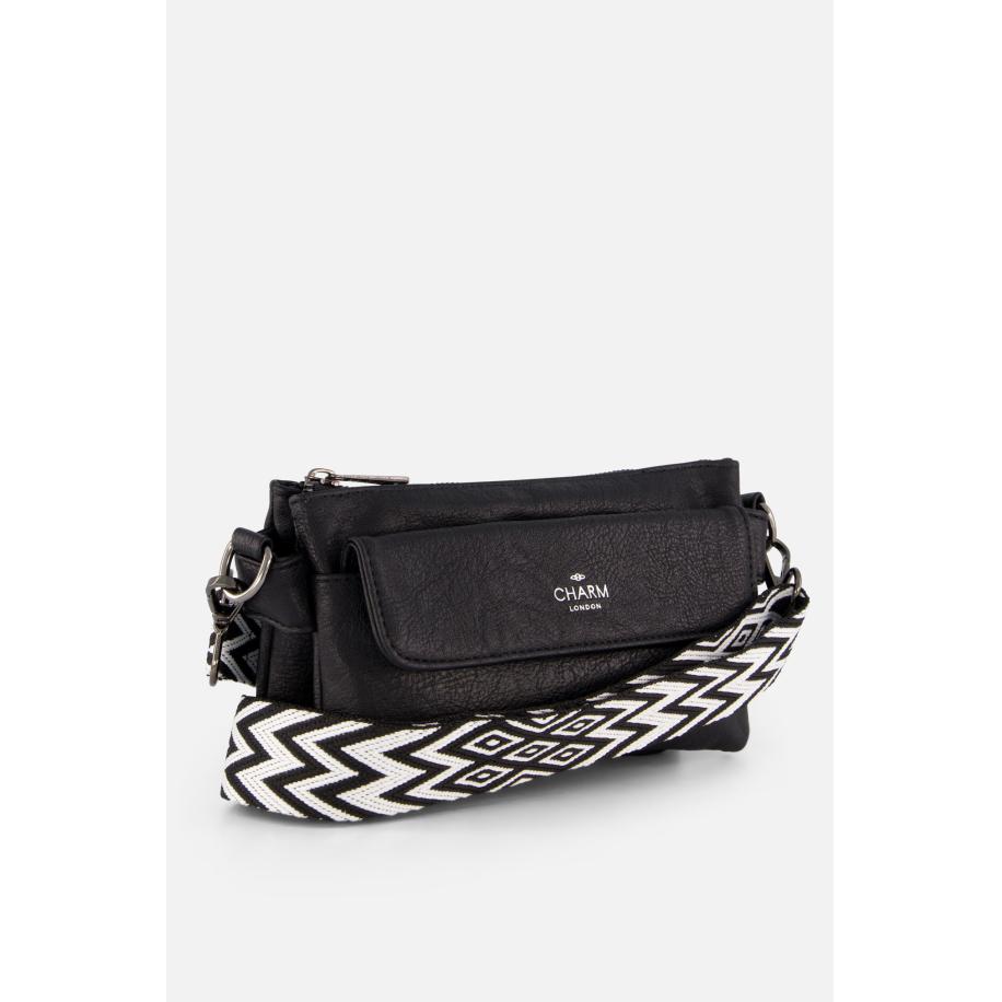 Charm London Schoudertas zwart Zwart