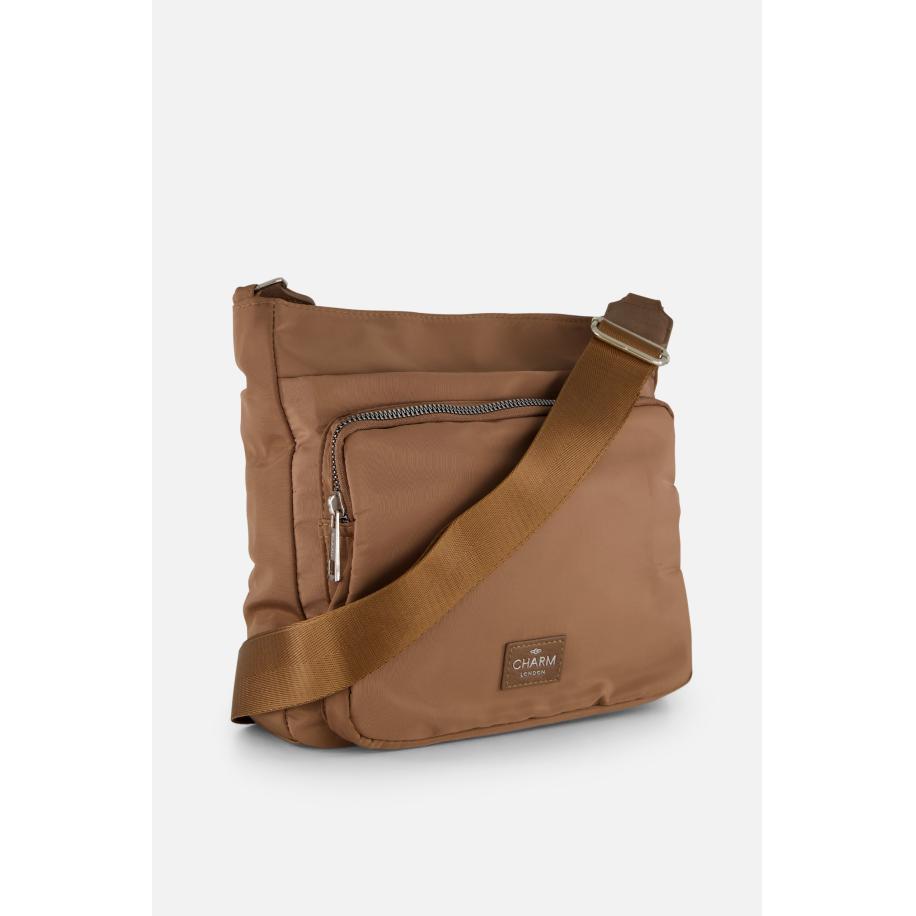 Charm Schoudertas taupe Nylon Bruin