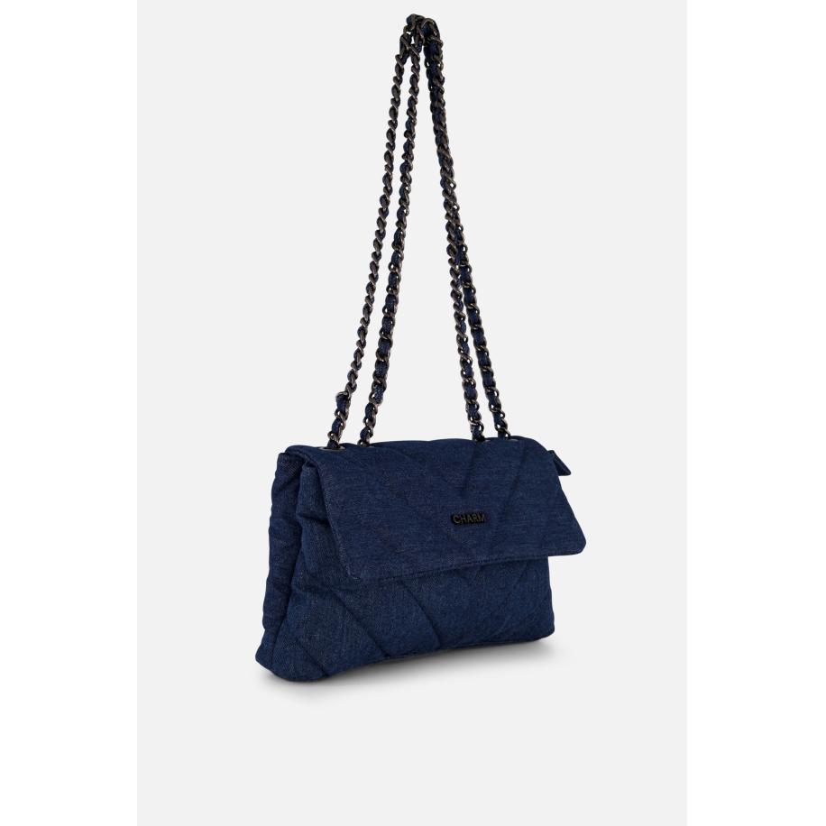 Charm Schoudertas Denim blauw Canvas Blauw