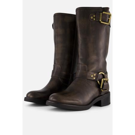 Ann Rocks Hoge Biker boots bruin Synthetisch
