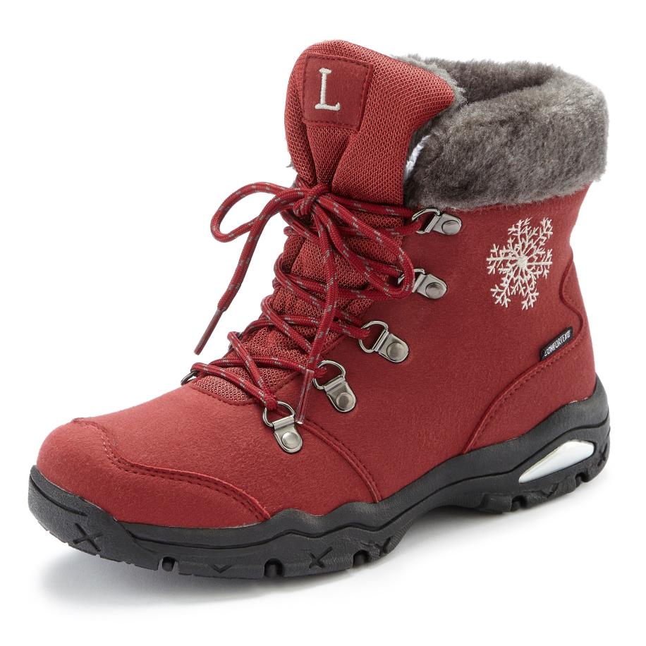 Lascana LASCANA Snowboots donkerrood / zwart / wit -