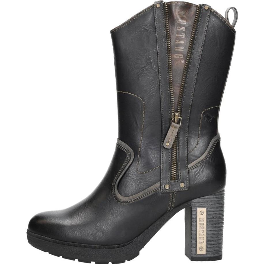 Mustang - Enkellaarsjes Hak Zwart