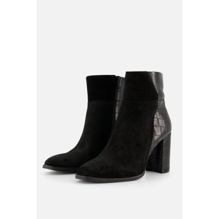 Linea Zeta Enkellaarsjes zwart Leer