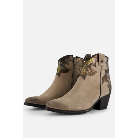 Lazamani Cowboylaarzen taupe Leer