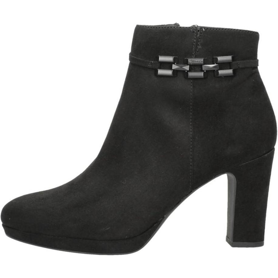 Tamaris - Enkellaarsjes Hak Zwart