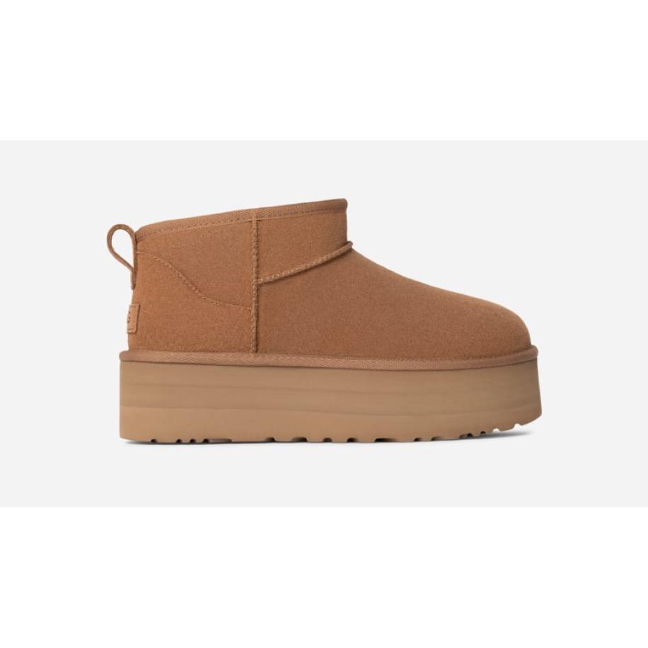 UGG® Classic Ultra Mini Platform-laars voor dames in Brown, Maat 38, Suede -