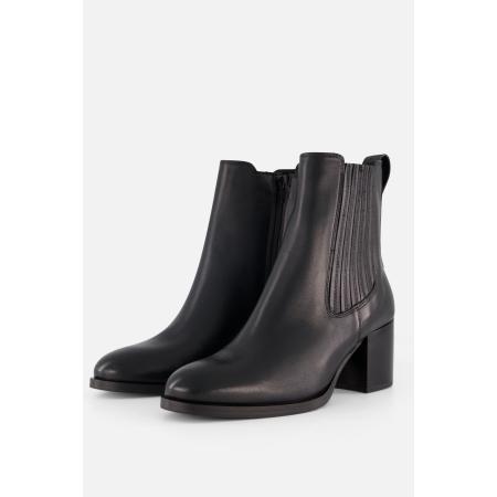 Linea Zeta Enkellaarsjes zwart Leer