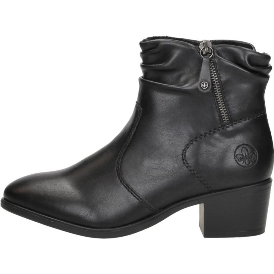 Rieker - Enkellaarsjes Hak Zwart