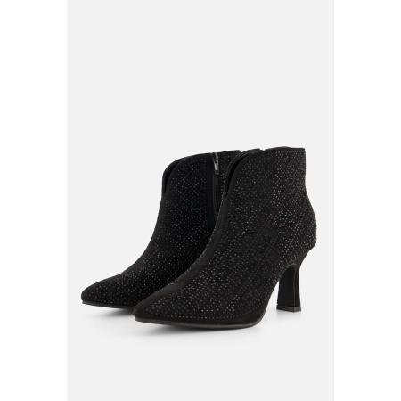 POSH by Poelman Enkellaarsjes zwart Textiel