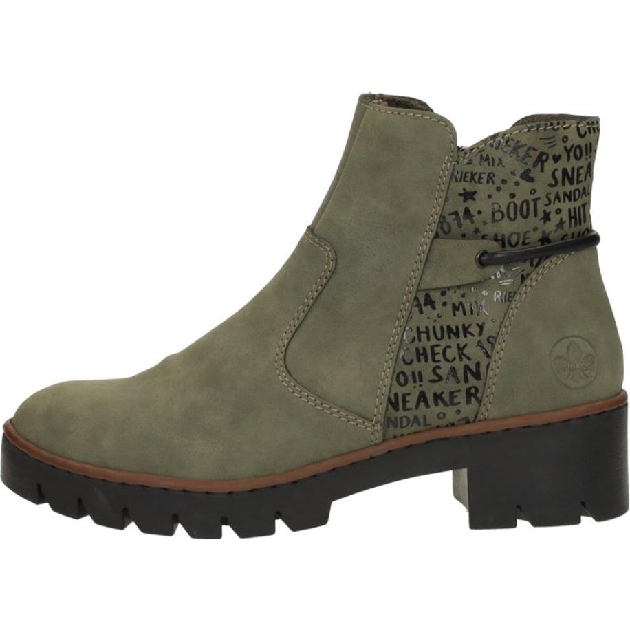 Rieker - Enkellaarsjes Plat Groen