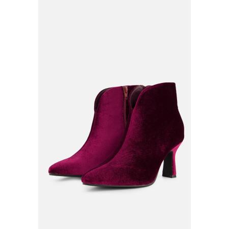 POSH by Poelman Enkellaarsjes bordeaux Textiel