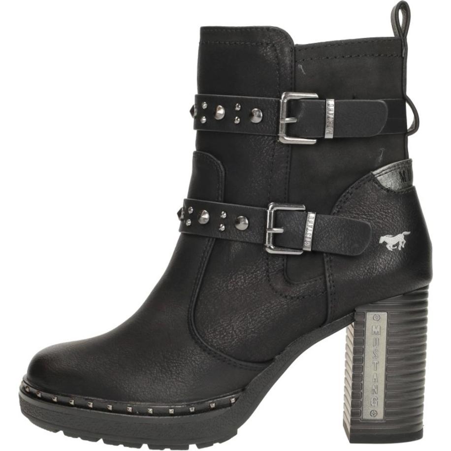 Mustang - Enkellaarsjes Hak Zwart