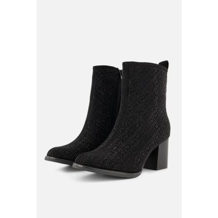 POSH by Poelman Enkellaarsjes zwart Textiel