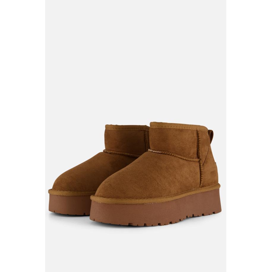 POSH by Poelman Gevoerde boots glitter cognac Bruin