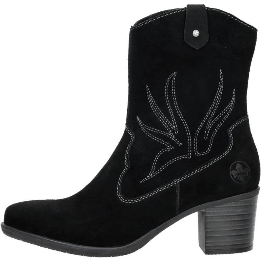 Rieker - Enkellaarsjes Hak Zwart