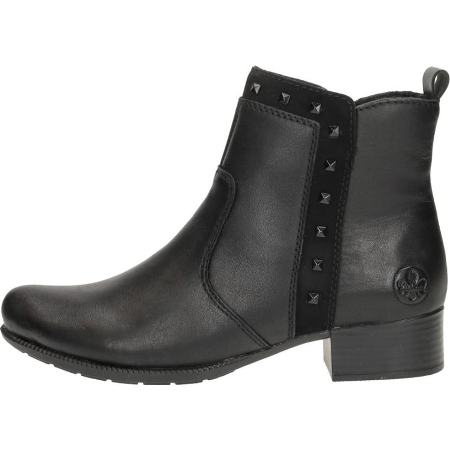 Rieker - Enkellaarsjes Hak Zwart