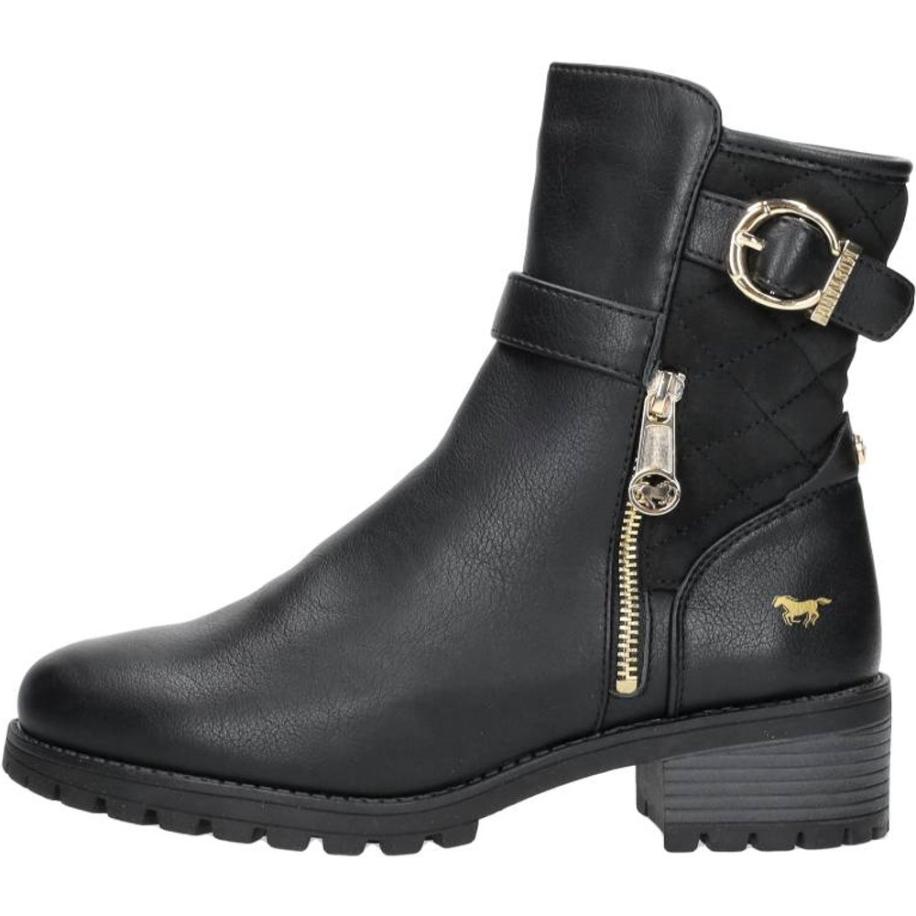 Mustang - Enkellaarsjes Plat Zwart