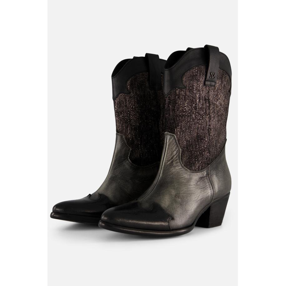 Lazamani Cowboylaarzen grijs Leer Grijs