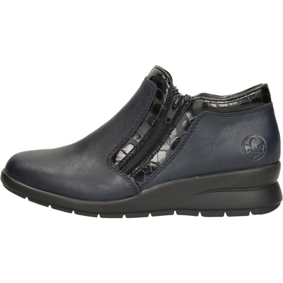 Rieker - Enkellaarsjes Plat Blauw