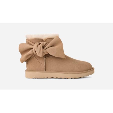 UGG® Classic Mini Bow-laars in Beige, Maat 36, Suede