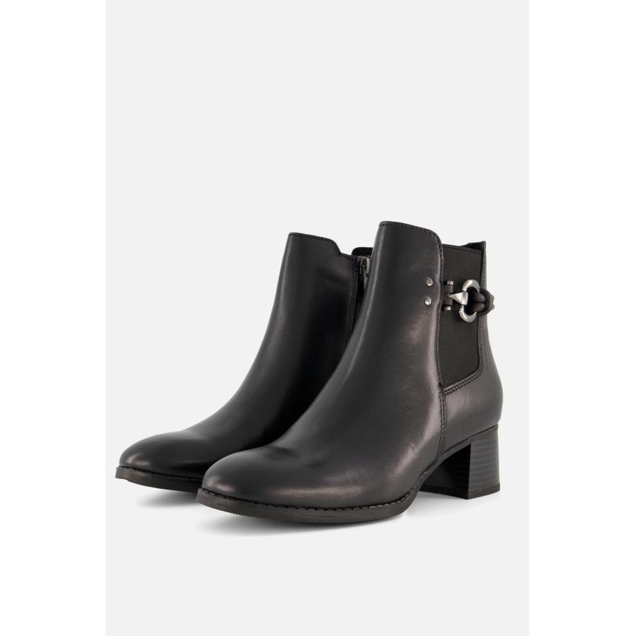 Marco Tozzi Enkellaarsjes zwart Leer Zwart