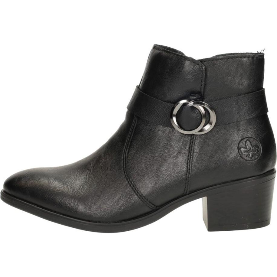 Rieker - Enkellaarsjes Hak Zwart