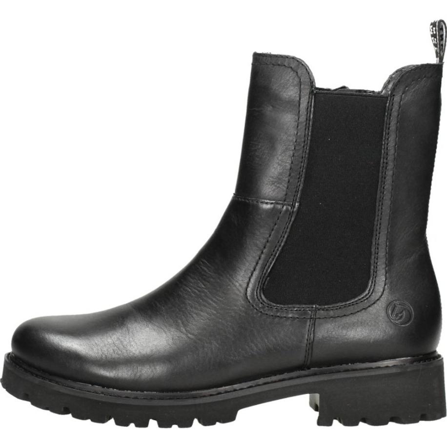 Remonte - Enkellaarsjes Plat Zwart