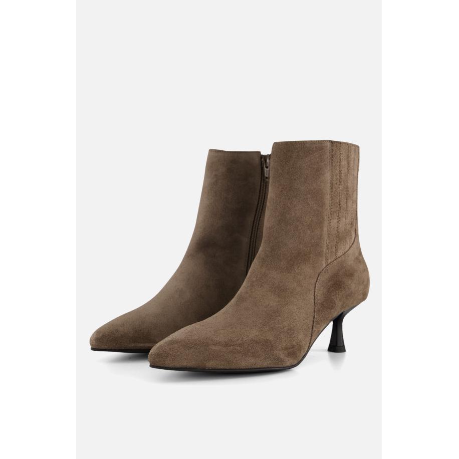 Linea Zeta Enkellaarsjes taupe Suede Bruin