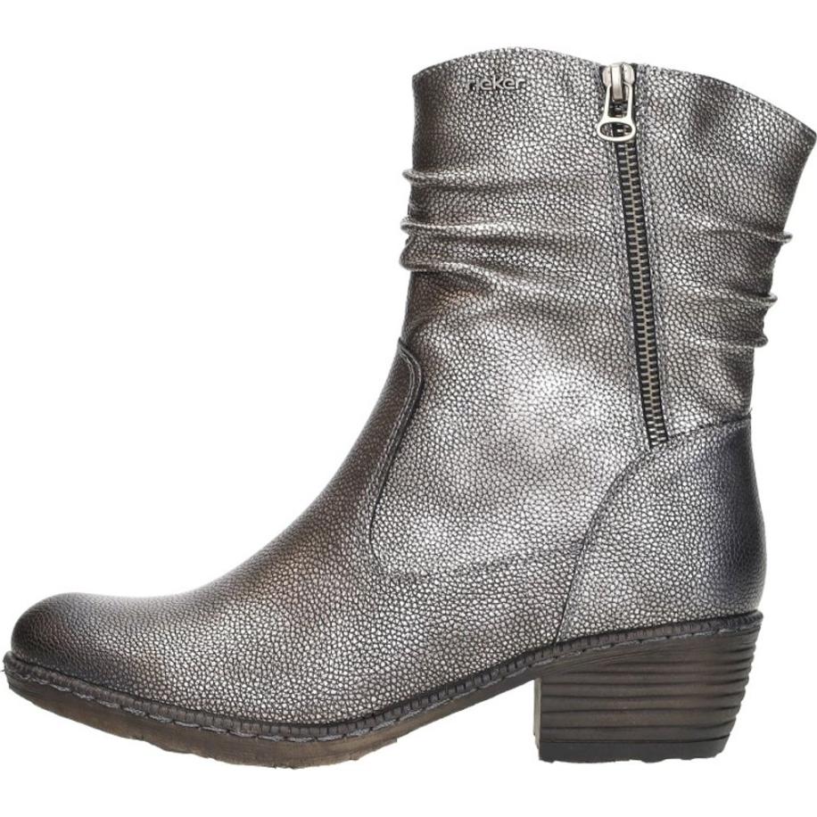 Rieker - Enkellaarsjes Hak Zilver Zilver