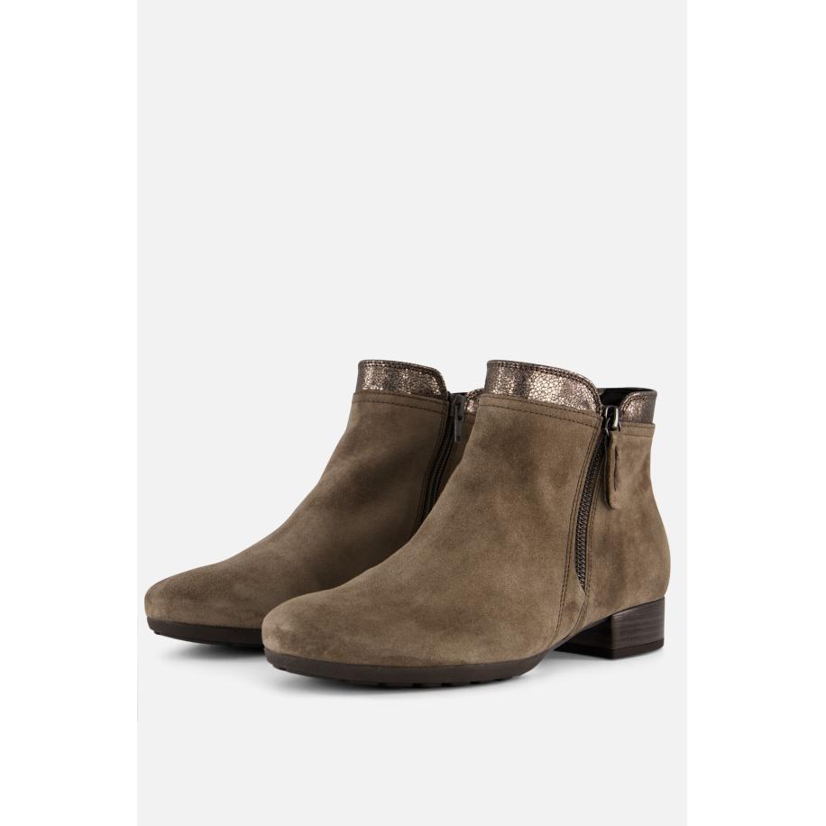 Gabor Enkellaarsjes taupe Leer Bruin