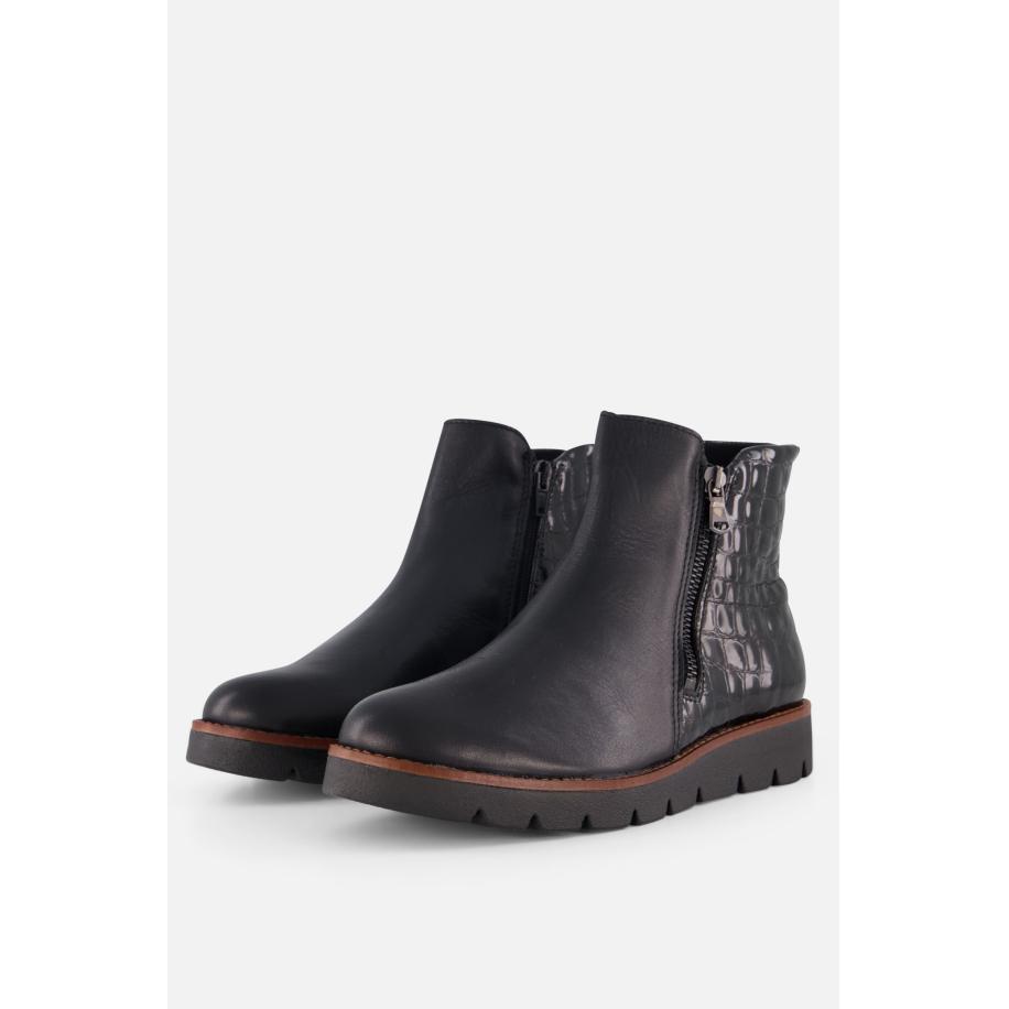 Feyn Enkellaarsjes zwart Leer Zwart