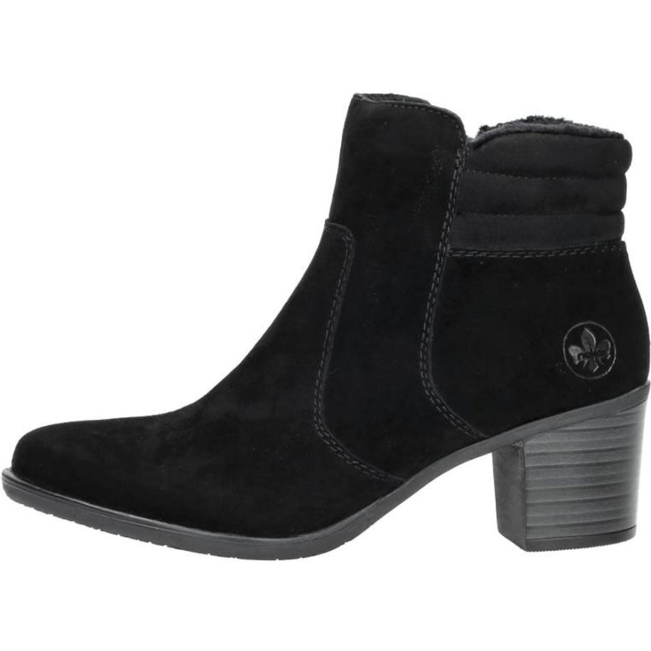 Rieker - Enkellaarsjes Hak Zwart