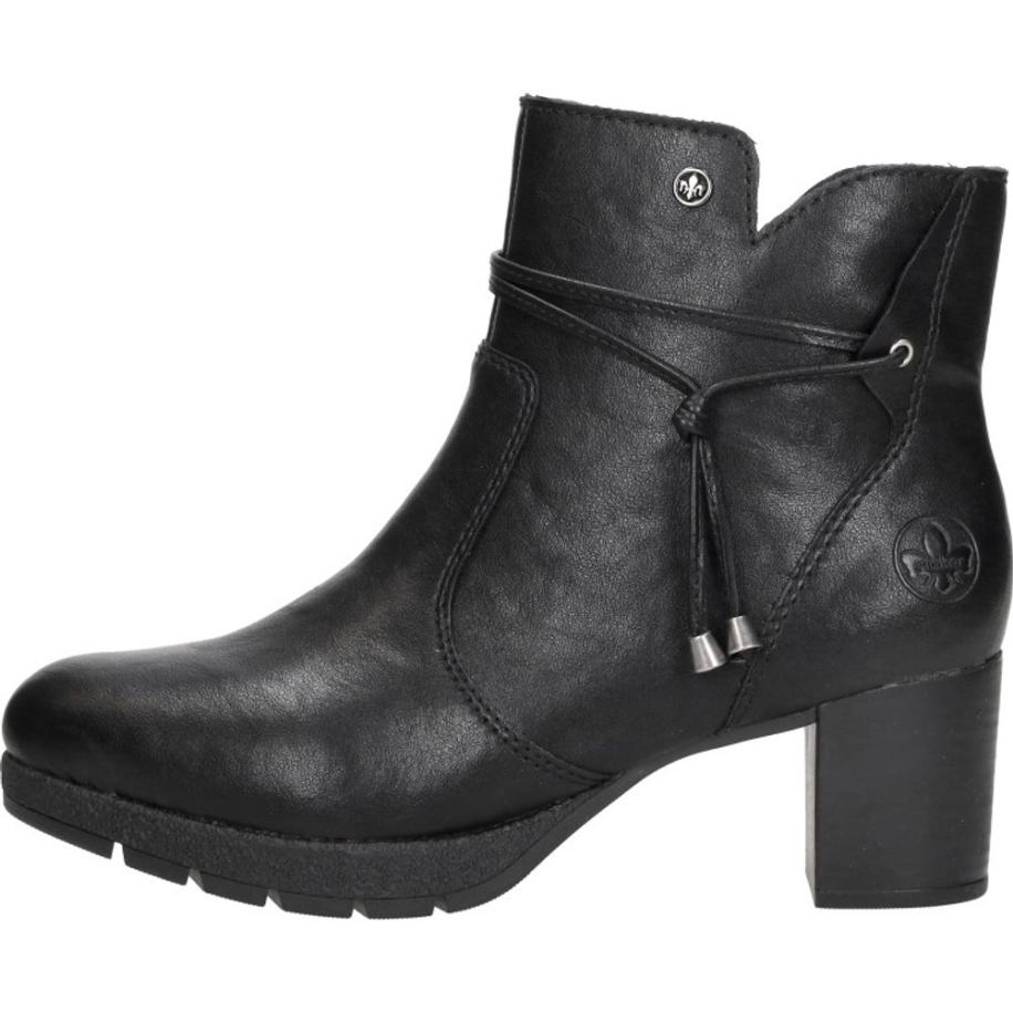 Rieker - Enkellaarsjes Hak Zwart