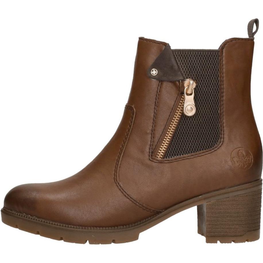 Rieker - Enkellaarsjes Hak Bruin