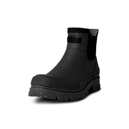 Woden WODEN Enkellaarsjes Liv Croco Waterproof zwart