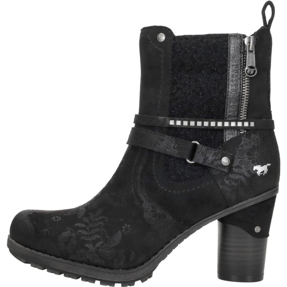 Mustang - Enkellaarsjes Hak Zwart