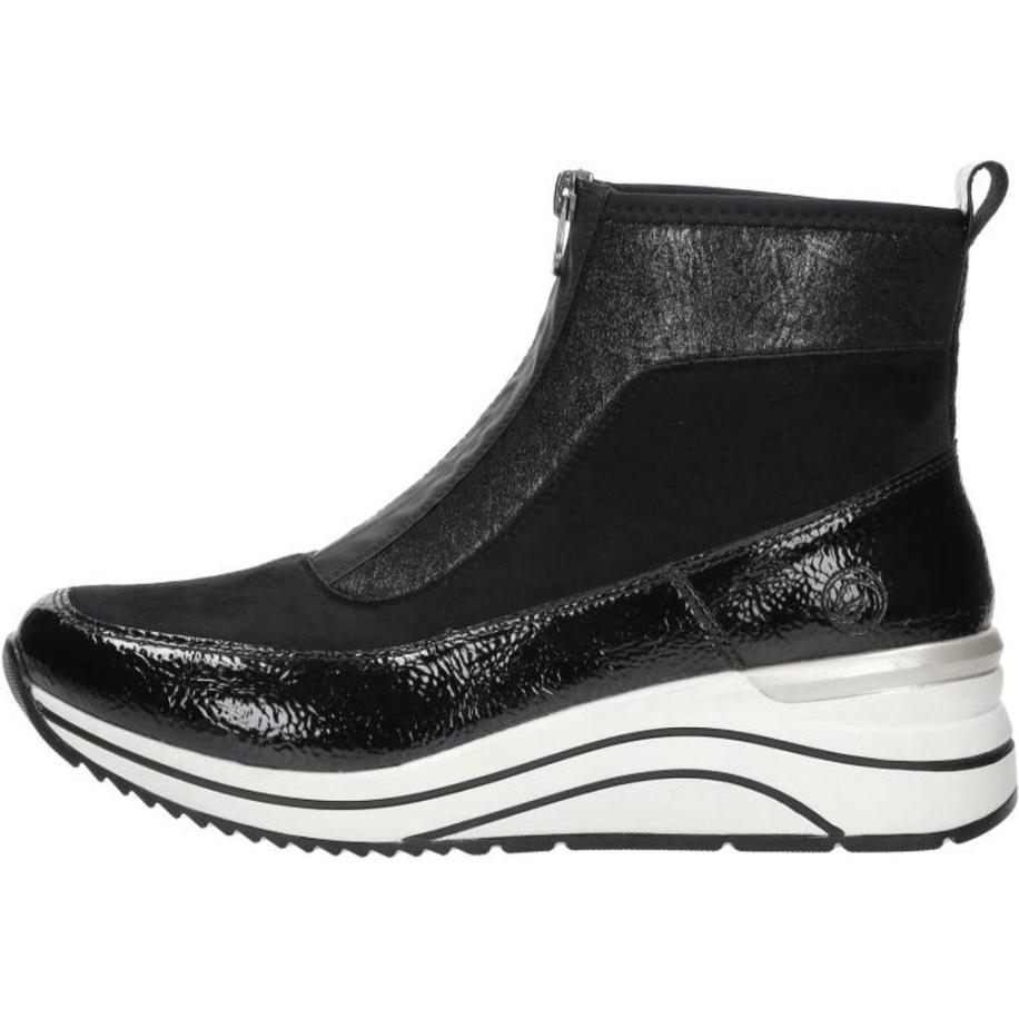 Remonte - Enkellaarsjes Plat Zwart