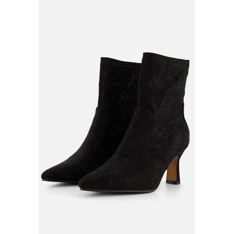 POSH by Poelman Glitter Enkellaarsjes zwart Zwart