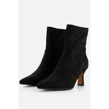 POSH by Poelman Glitter Enkellaarsjes zwart